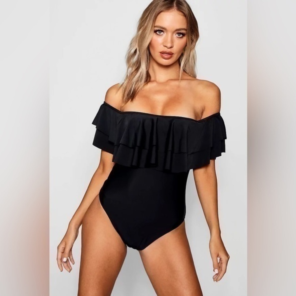 NWT anthropologie for Radio Fiji Swim One-Piece Swimsuit Ruffle off the shoulder